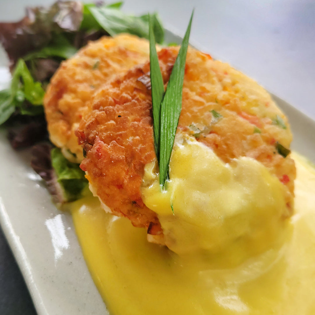 YELLOW SAUCE CRAB CAKES